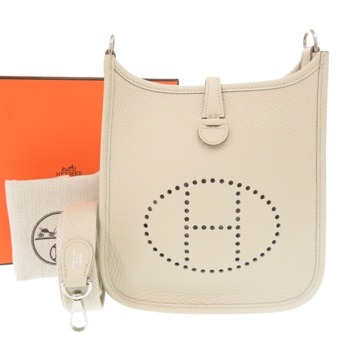 Hermes Like new Hermès Evelyn TPM Amazon Taurillon Clemence Beton shoulder bag with silver hardware (1 of 14)