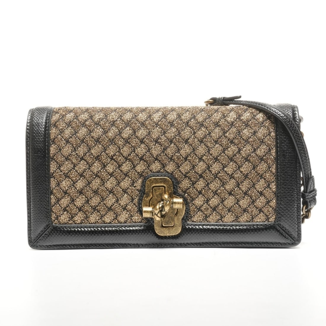 Bottega Veneta Clutch Knot Flap Shoulder Bag in Gold (1 of 14)