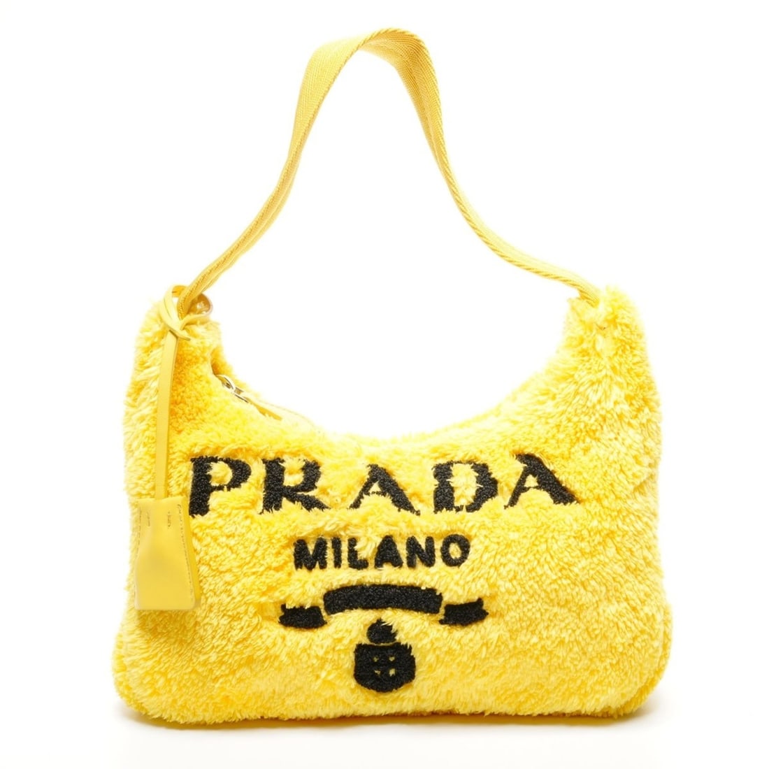 Prada Terry Re-Edition 2000 Spugna Hobo Shoulder Bag in Yellow: --- Catalog ---Category: DesignType: Shoulder bagColor: YellowGender: WomenCategory: GeneralBrand: Prada--- Item List ---Section: ConditionRanking: Rank AB Used - Traces of usage, scratches / dirt can