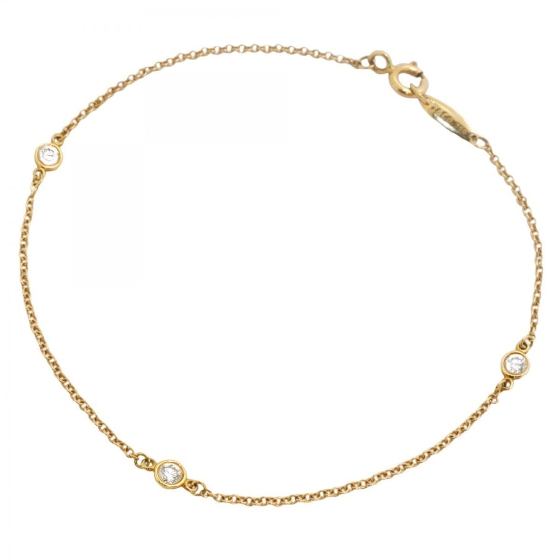Tiffany Bracelet By the Yard 3PD 18KYG Yellow Gold Diamond Women's: --- Catalog ---Category: SizeLength: 18cm / 7.08''Category: DesignType: Charm braceletStone: DiamondGender: WomenMaterial: Yellow gold (18K)Category: GeneralBrand: Tiffany--- Item List ---Section: Con