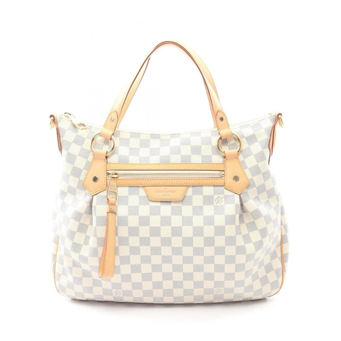 Louis Vuitton Evora MM Handbag, Coated Canvas and Leather with Damier Azur, Women's, White, N41133: --- Catalog ---Category: SizeSize (HxWxD): 34cm x 38.5cm x 10cm / 13.38'' x 15.15'' x 3.93''Category: DesignType: HandbagColor: WhiteGender: WomenMaterial: Coated canvas , Leather Category: GeneralMPN