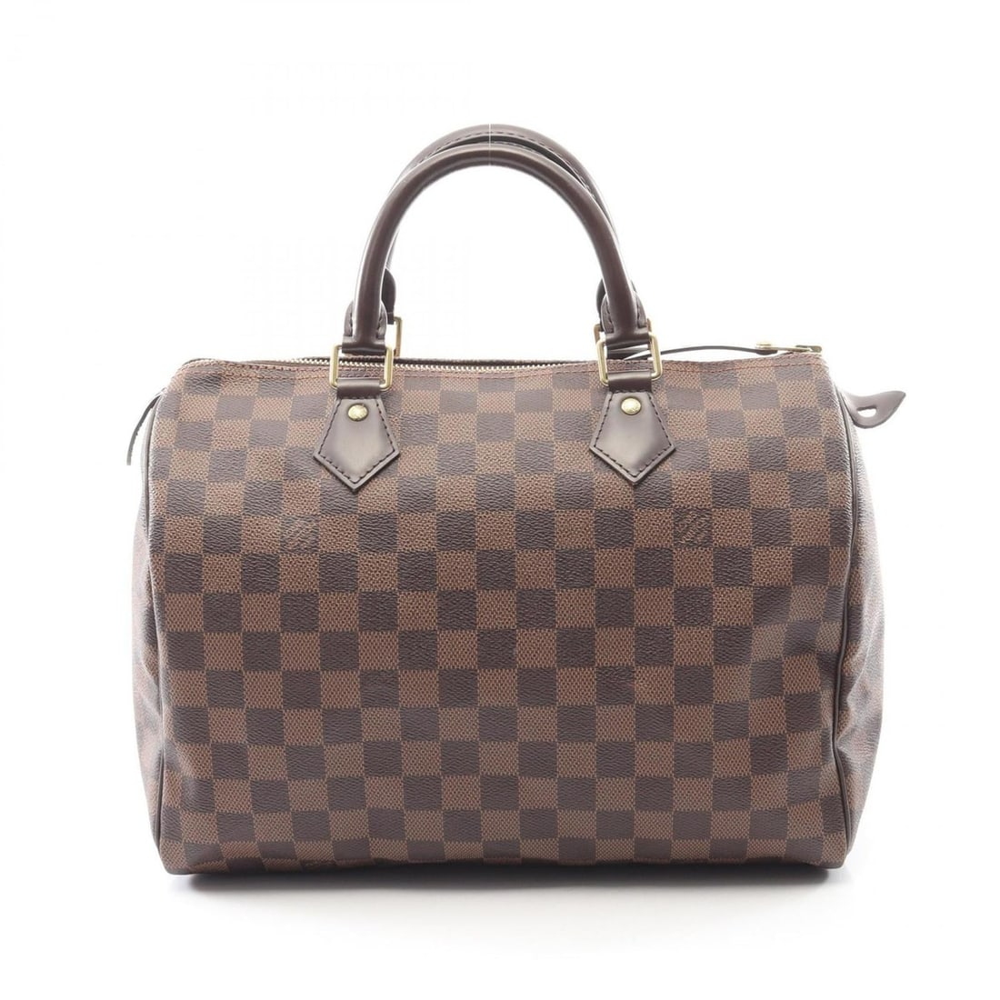 Louis Vuitton Speedy 30 Handbag, Coated Canvas and Leather with Damier Leather, Brown, Women's,: --- Catalog ---Category: SizeSize (HxWxD): 22cm x 30cm x 17cm / 8.66'' x 11.81'' x 6.69''Category: DesignType: HandbagColor: Brown, EbeneGender: WomenMaterial: Coated canvas , Leather Category: Genera