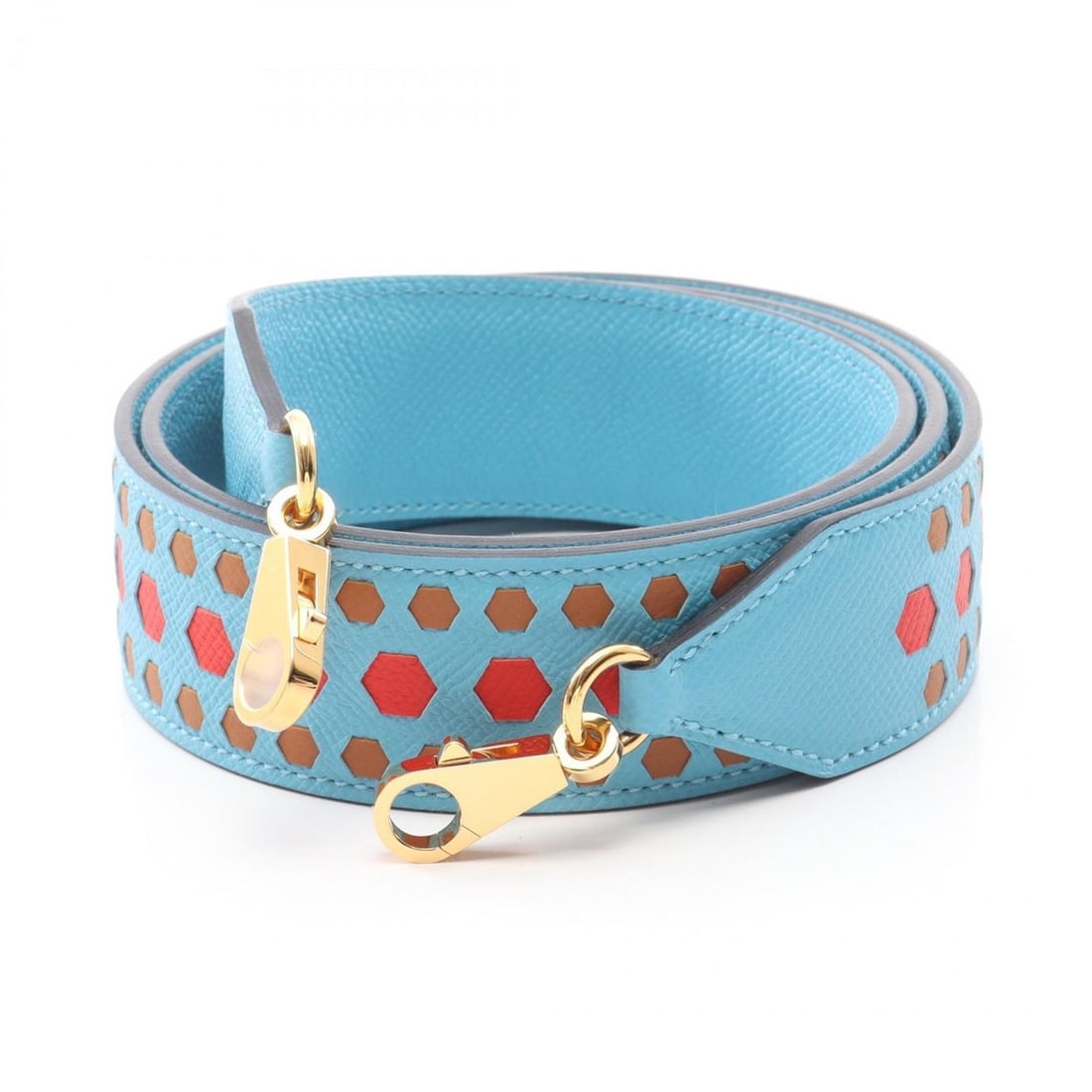 Hermès HERMES Bandouliere Traces de Cuir Hexagon Shoulder Strap Accessory Leather Epsom Women's (1 of 12)