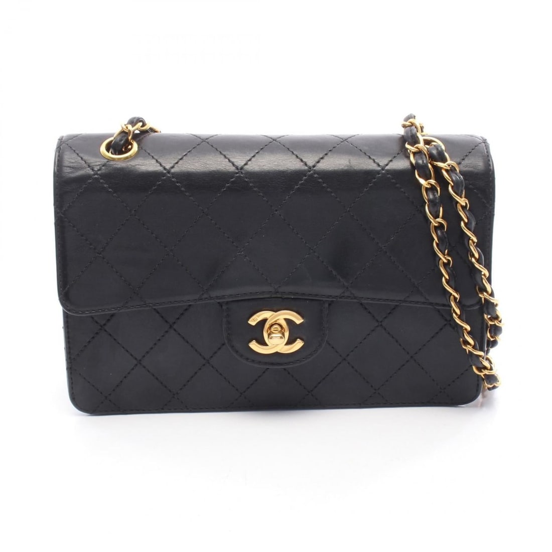 CHANEL Matelasse Single Flap Shoulder Bag/Handbag in Lambskin Leather, Black (1 of 12)
