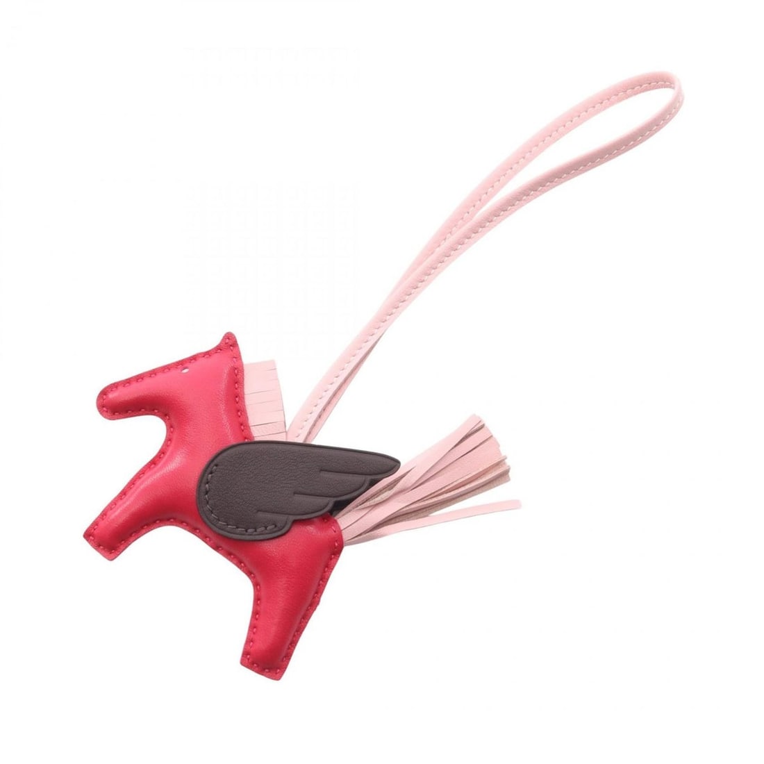 Hermes Hermès Rodeo Pegasus PM Charm Accessory, Leather, Anjou Milo, Swift Women's, Red, Pink, Rose (1 of 8)