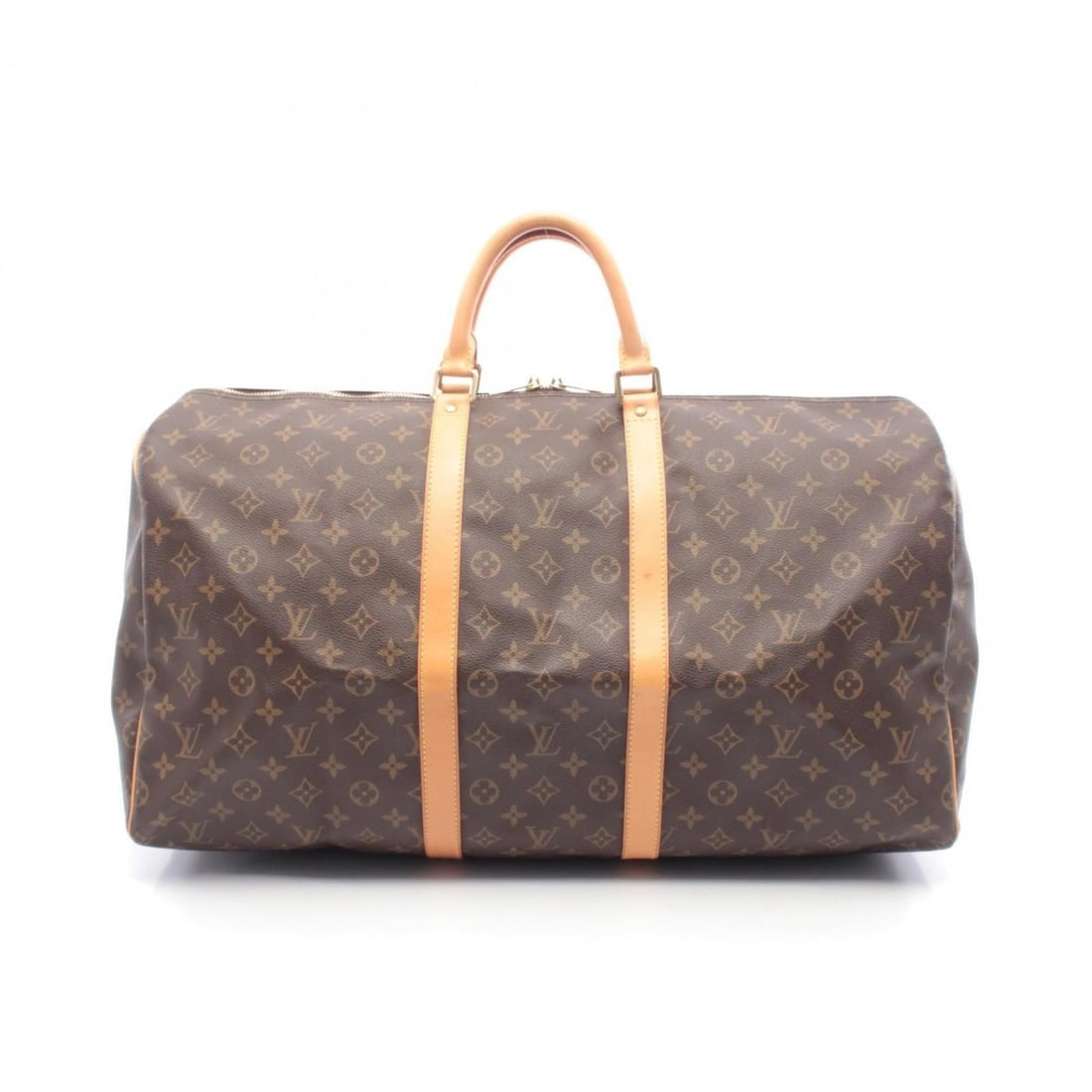 Louis Vuitton Keepall 55 Boston Bag, Handbag, Coated Canvas and Leather, Monogram, Men's Women's,: --- Catalog ---Category: SizeSize (HxWxD): 30cm x 56cm x 25cm / 11.81'' x 22.04'' x 9.84''Category: DesignType: Boston bag, HandbagColor: BrownGender: Men,WomenMaterial: Coated canvas , Leather Catego