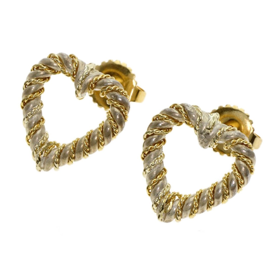 Tiffany Twist Heart Earrings in 18K Yellow Gold/Silver for Women. TIFFANY & Co. (1 of 14)