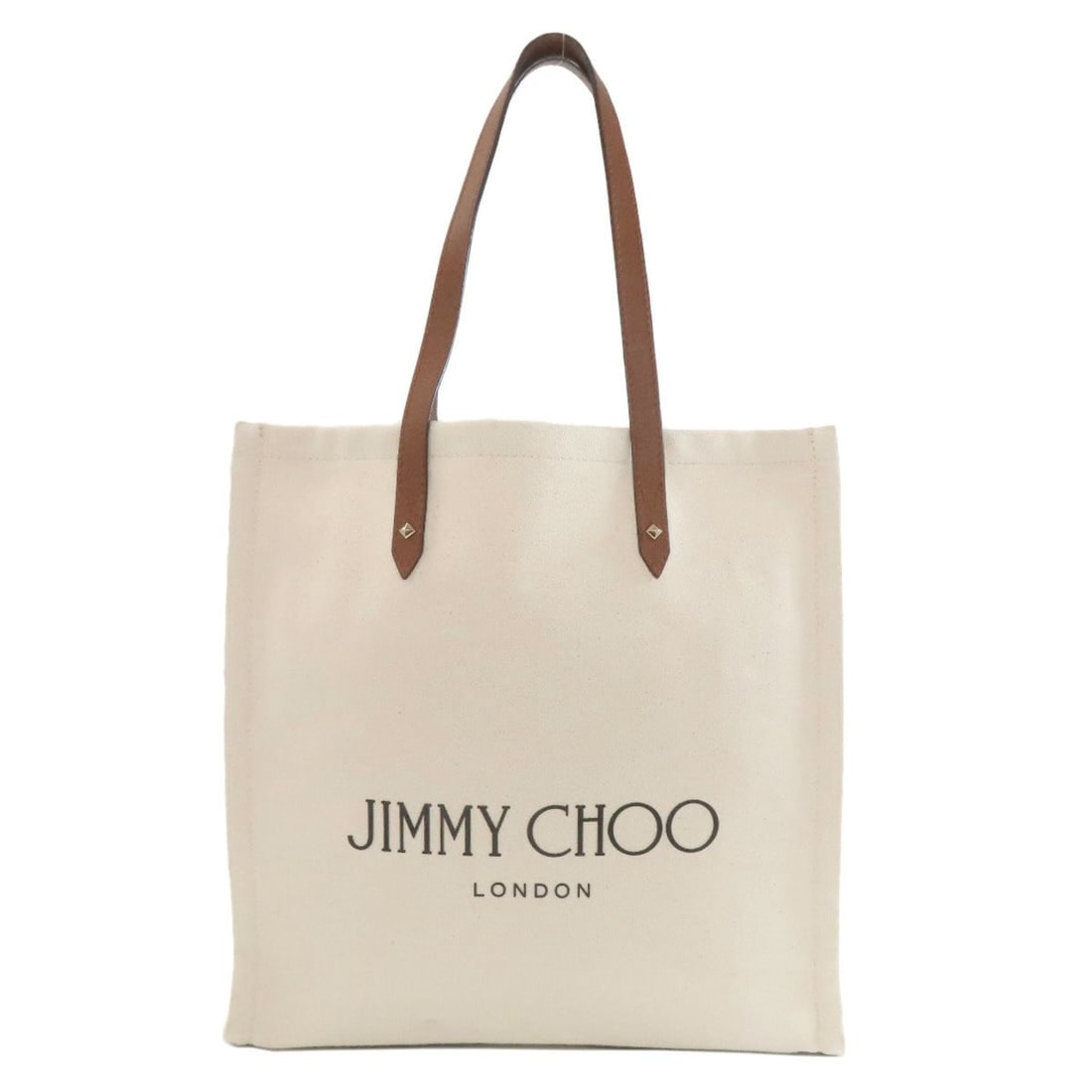 Jimmy Choo logo tote bag canvas for women: --- Catalog ---Category: SizeSize (HxWxD): 37cm x 39cm x 5cm / 14.56'' x 15.35'' x 1.96''Handle Length: 50cm / 19.68''Category: DesignType: Tote bagColor: BeigeGender: WomenMaterial: Canvas Category: