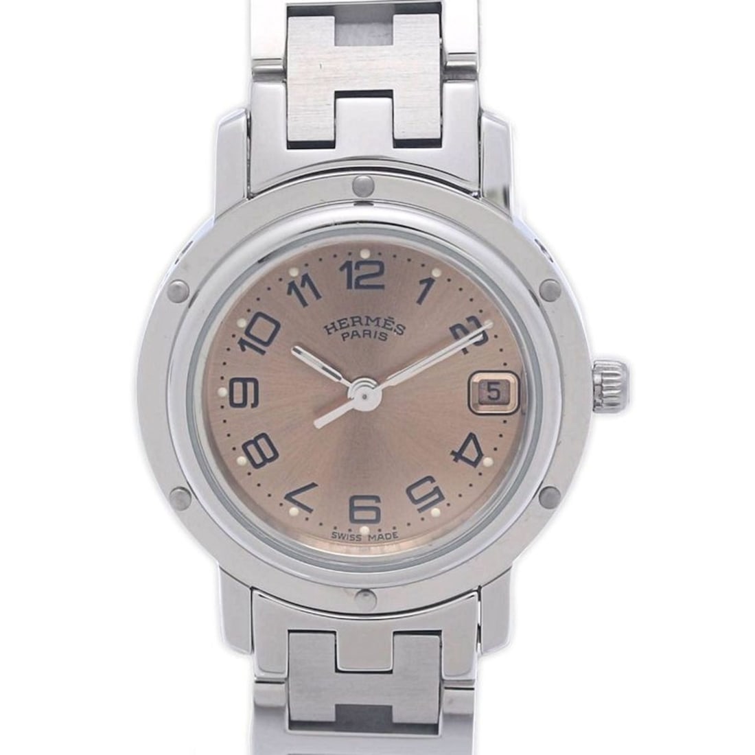 HERMES Clipper CL4.210.431 3758 Women's Watch with Old Buckle, Stainless Steel, 130486 (1 of 11)