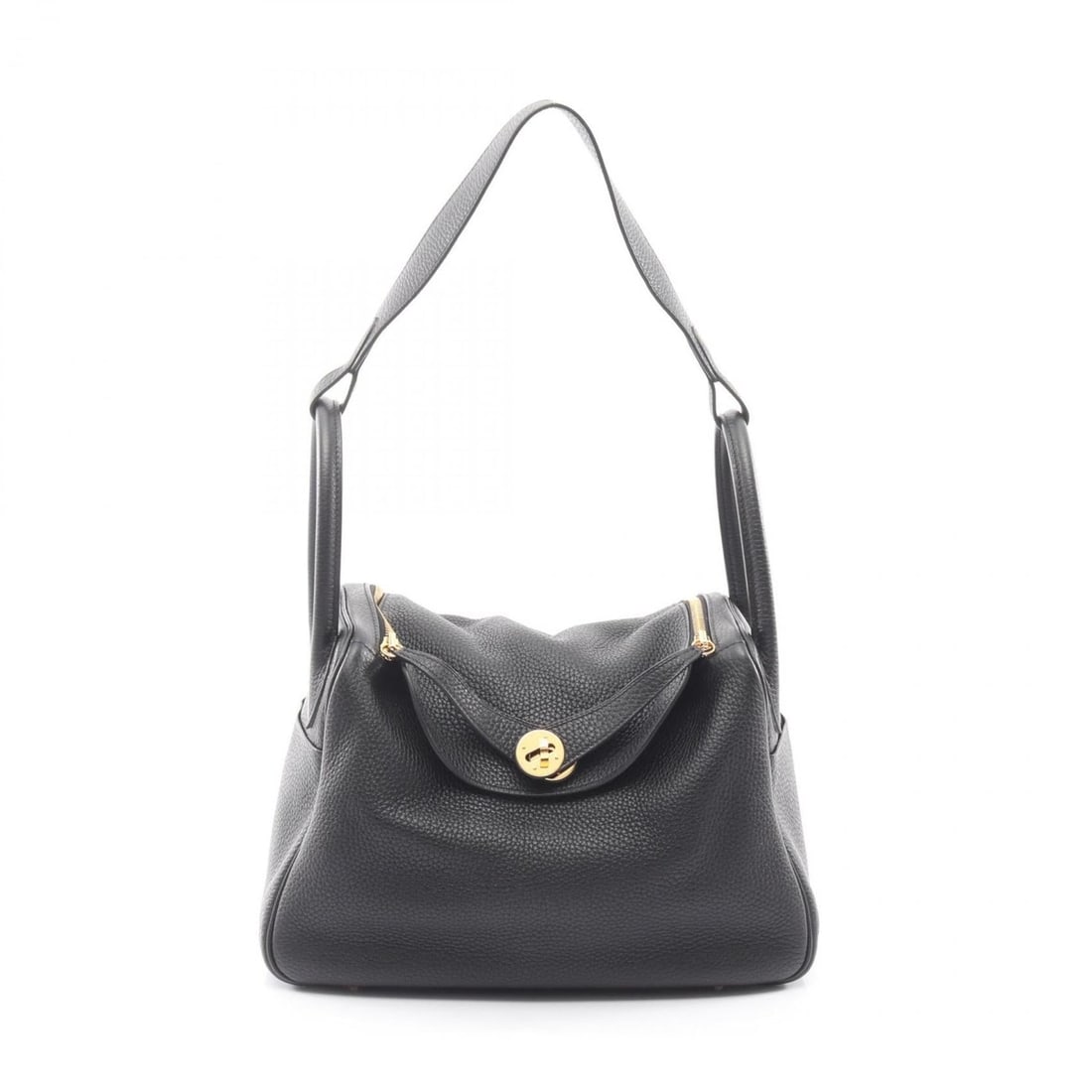 Hermes Hermès Lindy 30 Shoulder Bag/Handbag in Taurillon Clemence Leather, Women's, Black, 073426CC (1 of 11)