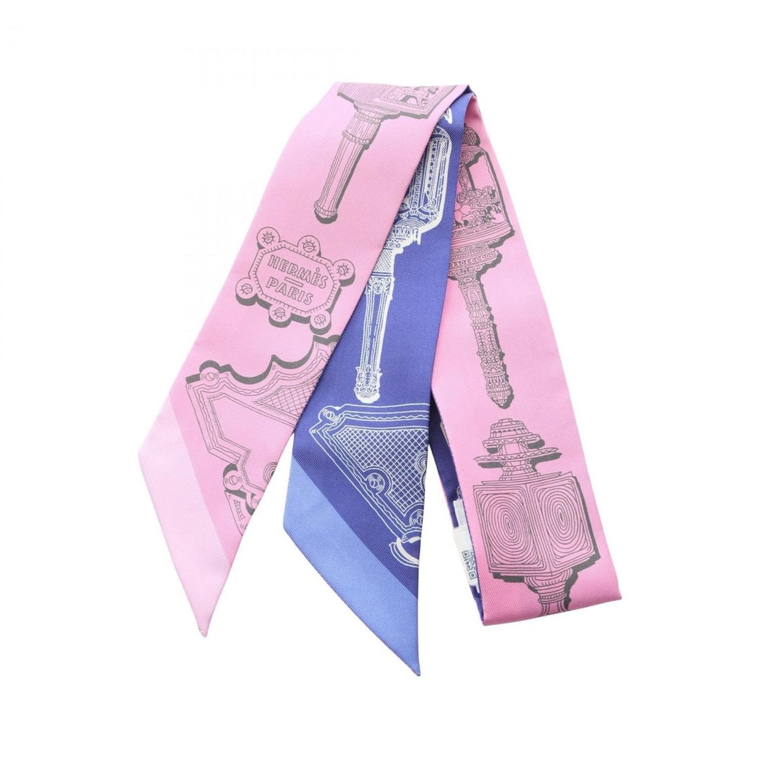 Hermes Hermès Twilly MERVEILLEUSES LANTERNES Scarf, Silk, Women's, Pink, Multicolor (1 of 10)