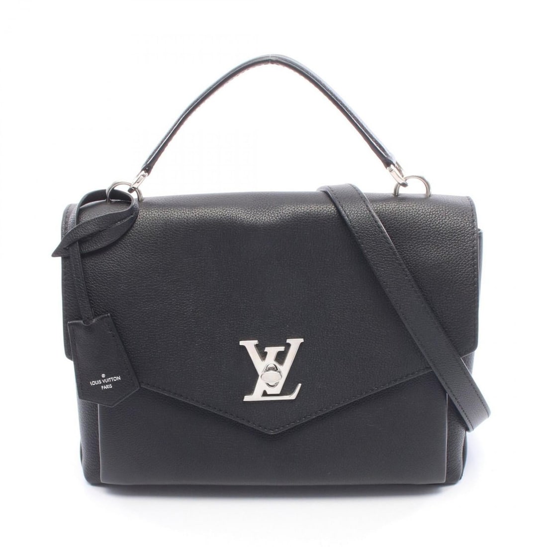 Louis Vuitton Lockme Ever BB Handbag, Leather, Women's, Black, M53937 (1 of 13)