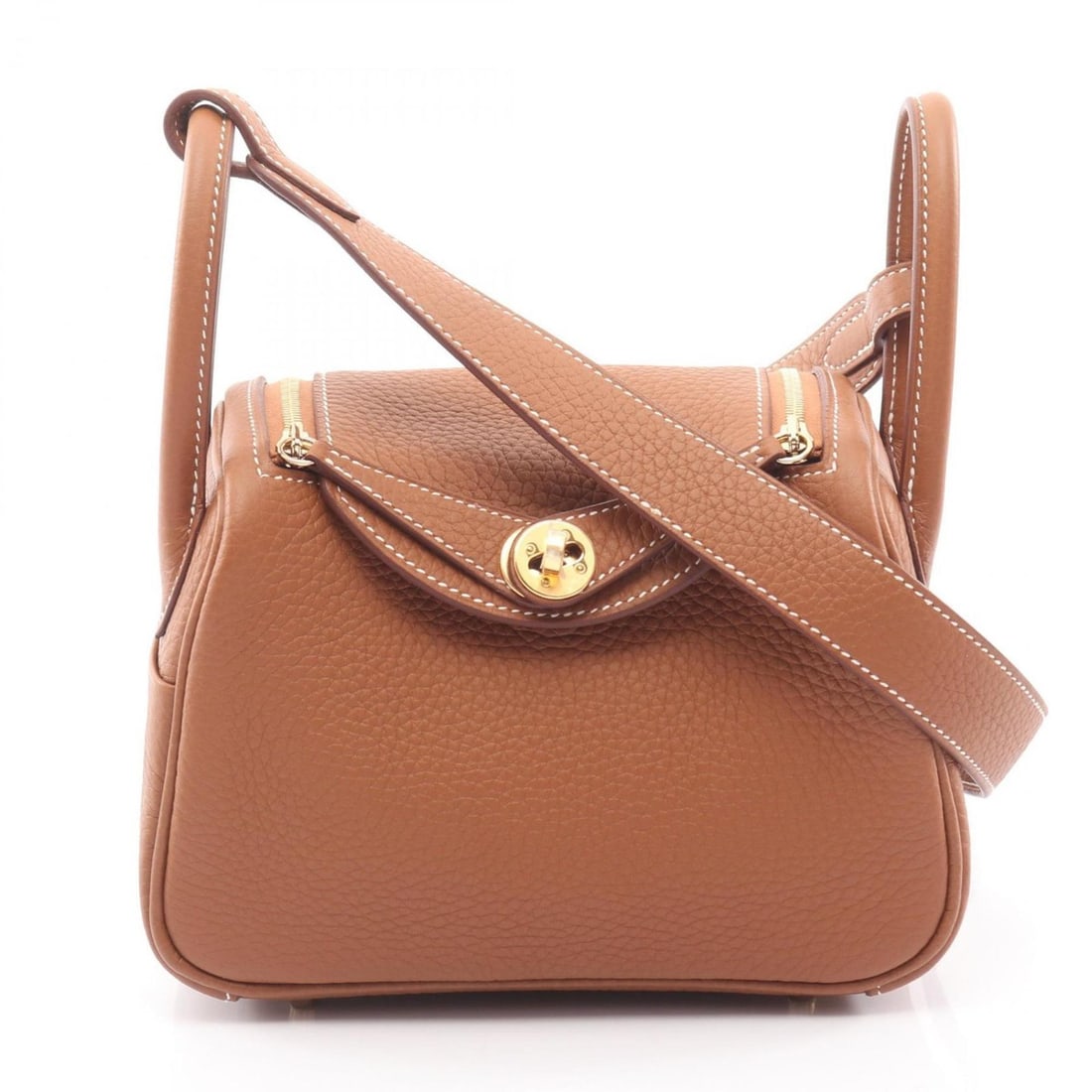 Hermes Hermès Lindy Mini Shoulder Bag/Handbag in Taurillon Clemence Leather, Brown, for Women (1 of 10)