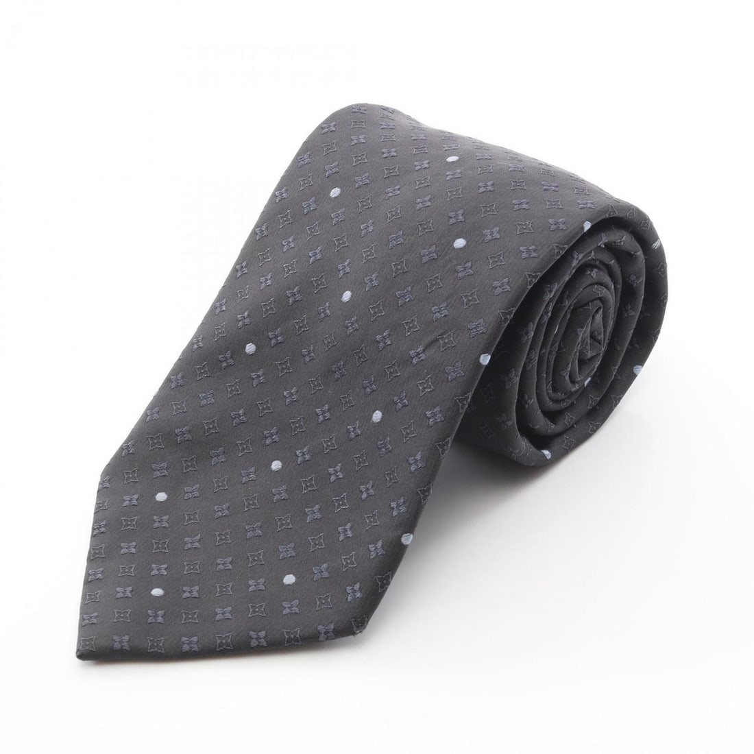 Louis Vuitton Monogram Silk Tie for Men, Gray and Navy (1 of 12)