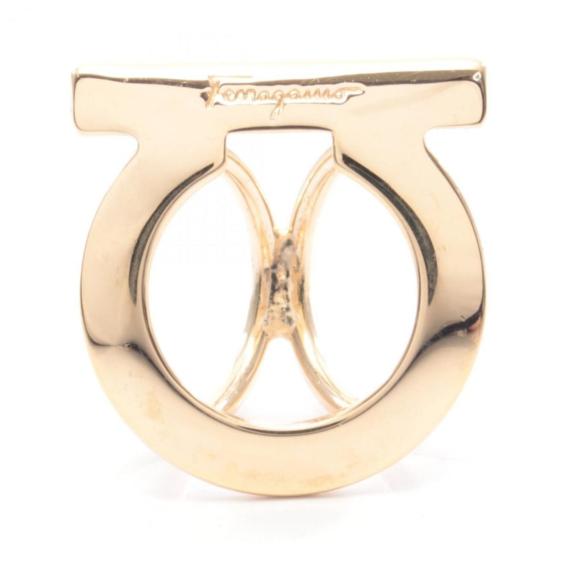 Salvatore Ferragamo Gancini scarf, muffler, and ring accessory, GP, women's, gold (1 of 9)