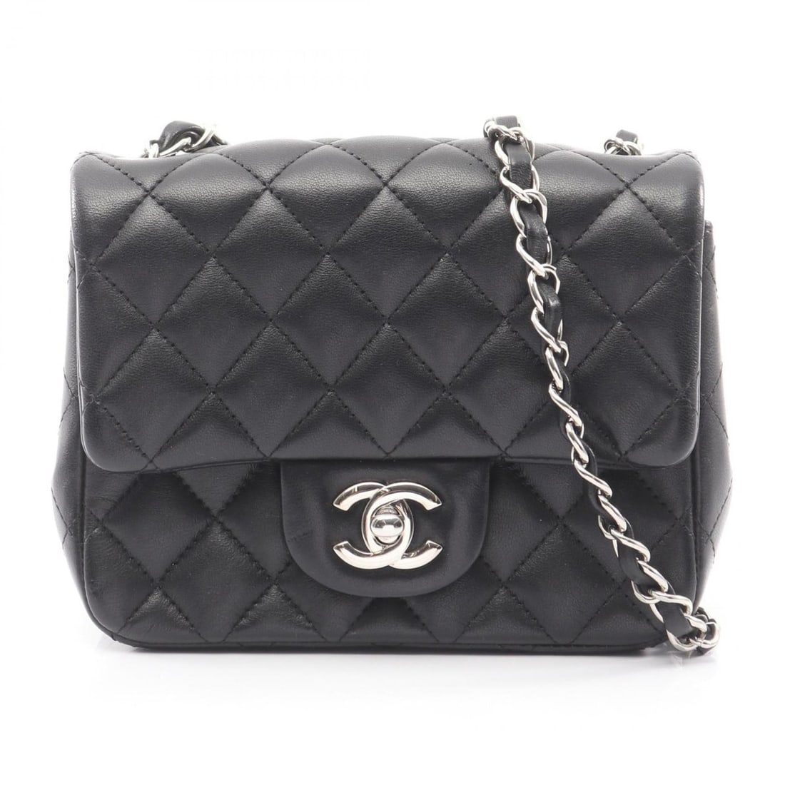 CHANEL Mini Matelasse Shoulder Bag/Handbag in Lambskin Leather, Black (1 of 10)