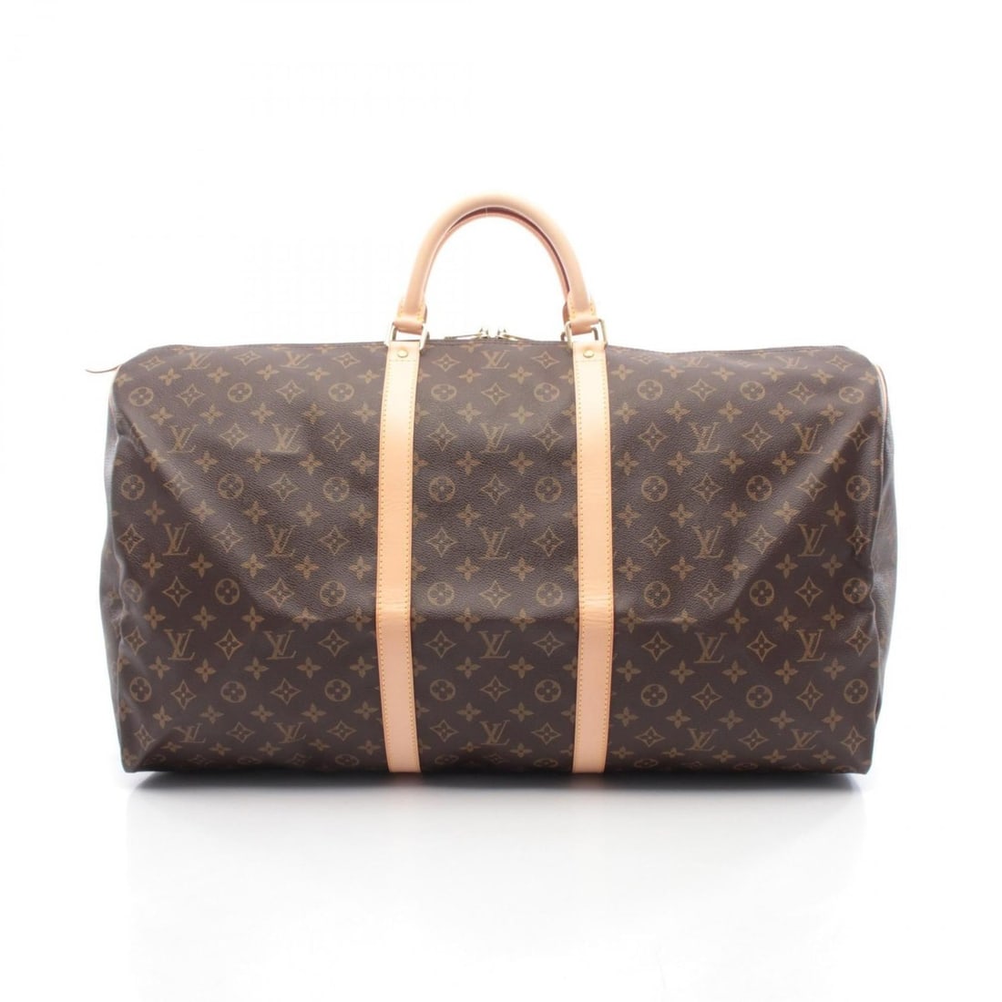 Louis Vuitton Keepall 60 Boston Bag, Handbag, Coated Canvas and Leather, Monogram, Men's Women's,: --- Catalog ---Category: SizeSize (HxWxD): 33cm x 60cm x 26cm / 12.99'' x 23.62'' x 10.23''Category: DesignType: Boston bag, HandbagColor: BrownGender: Men,WomenMaterial: Coated canvas , Leather Categ