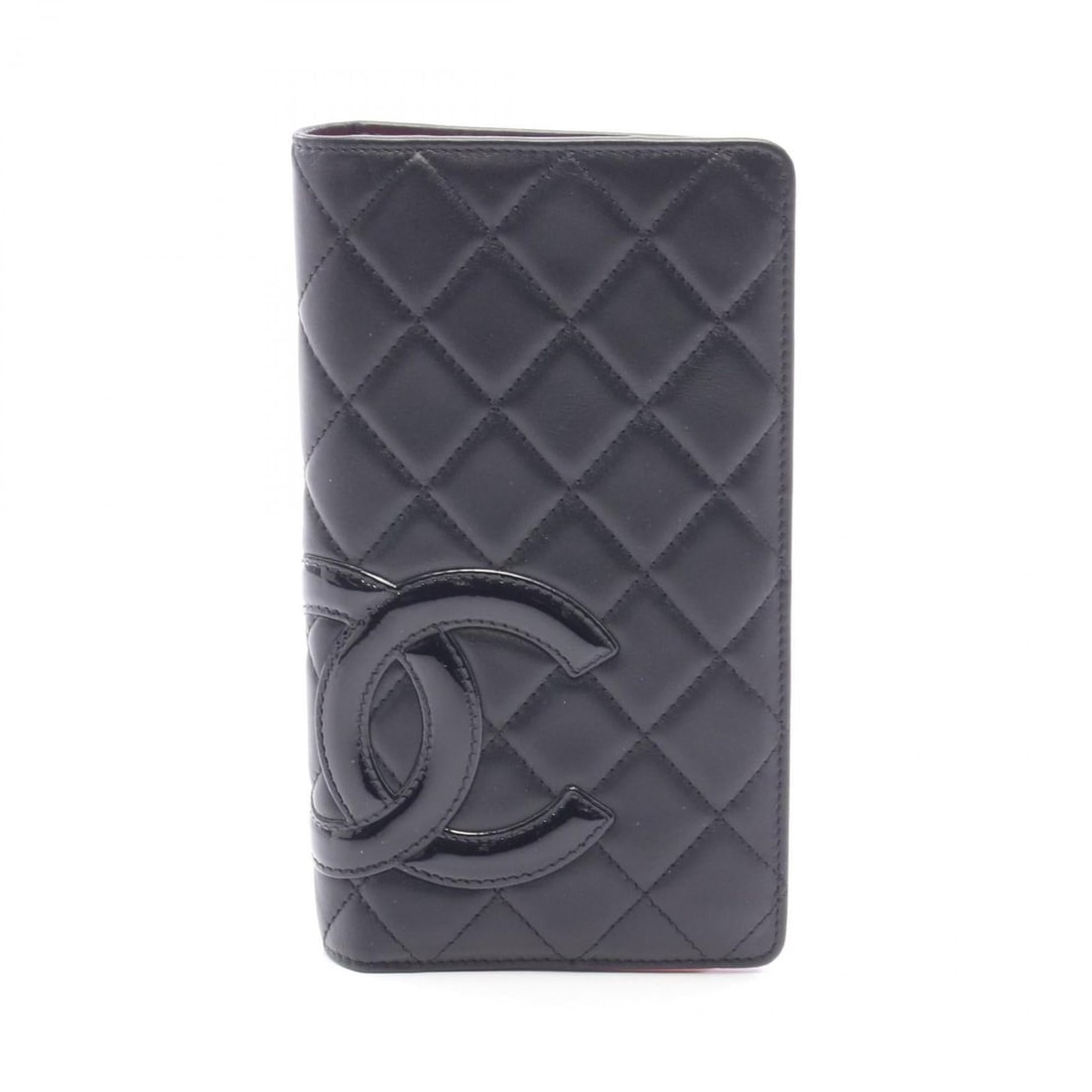 CHANEL Cambon Line Bifold Long Wallet Leather Patent Women's Black (1 of 13)