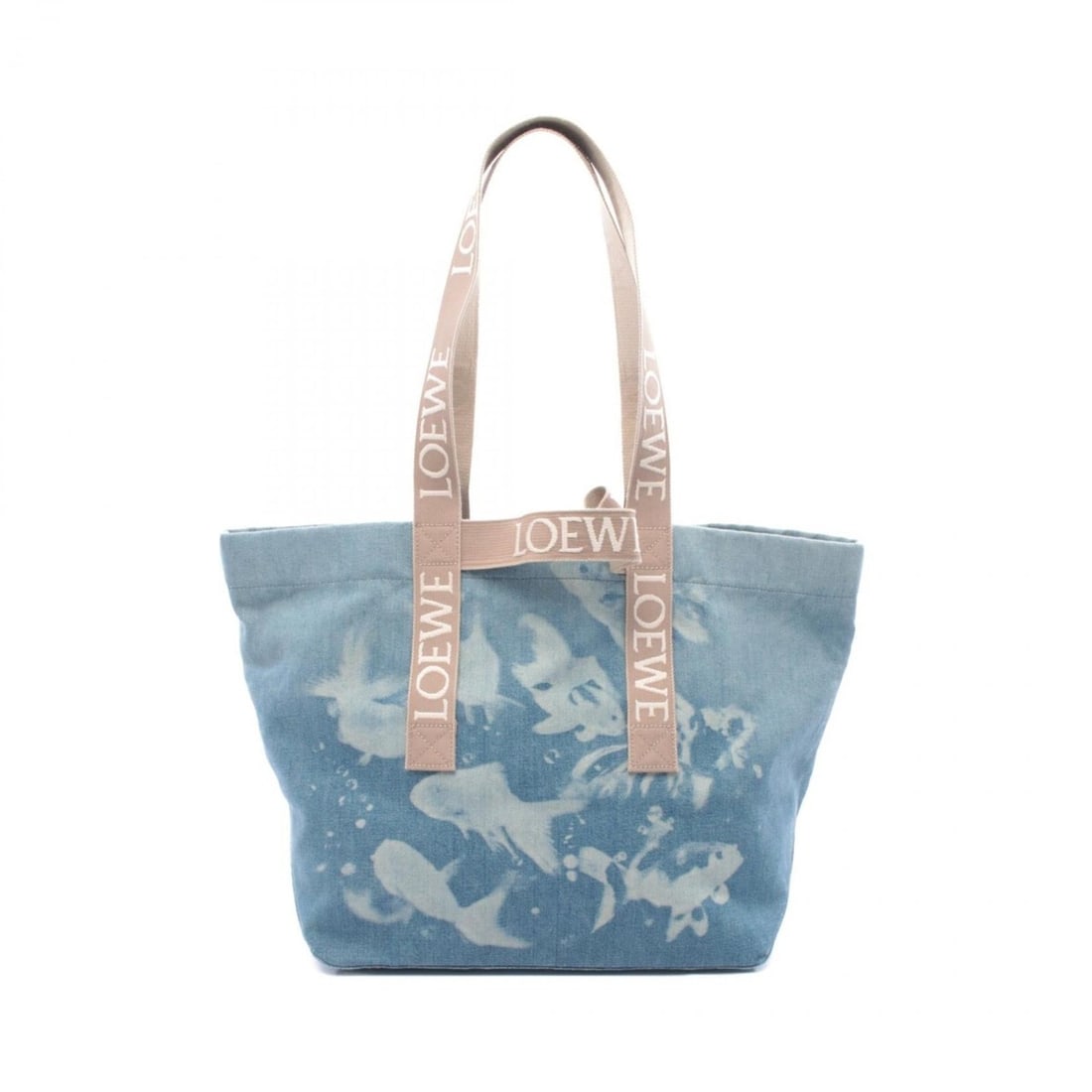 LOEWE Fold Shopper Tote Bag, Denim, Women's, Blue and Beige, B507X23X03: --- Catalog ---Category: SizeSize (HxWxD): 33cm x 34cm x 22cm / 12.99'' x 13.38'' x 8.66''Category: DesignType: Handbag, Tote bagColor: Beige, BlueGender: WomenMaterial: Denim Category: GeneralMPN: B5