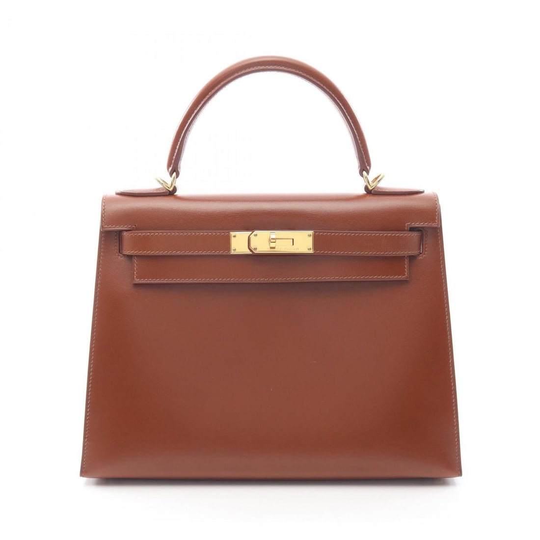 Hermes Hermès Kelly 28 handbag in box calf leather, brown, for women (1 of 16)
