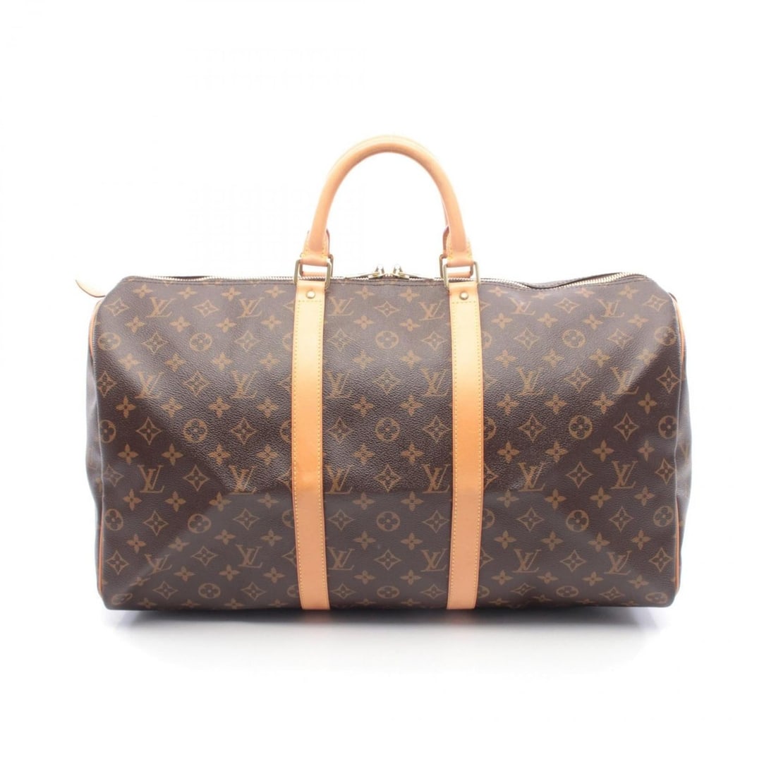 Louis Vuitton Keepall 50 Boston Bag, Handbag, Coated Canvas and Leather, Monogram, Men's Women's,: --- Catalog ---Category: SizeSize (HxWxD): 28cm x 51cm x 21.5cm / 11.02'' x 20.07'' x 8.46''Category: DesignType: Boston bag, HandbagColor: BrownGender: Men,WomenMaterial: Coated canvas , PVC , Monogr