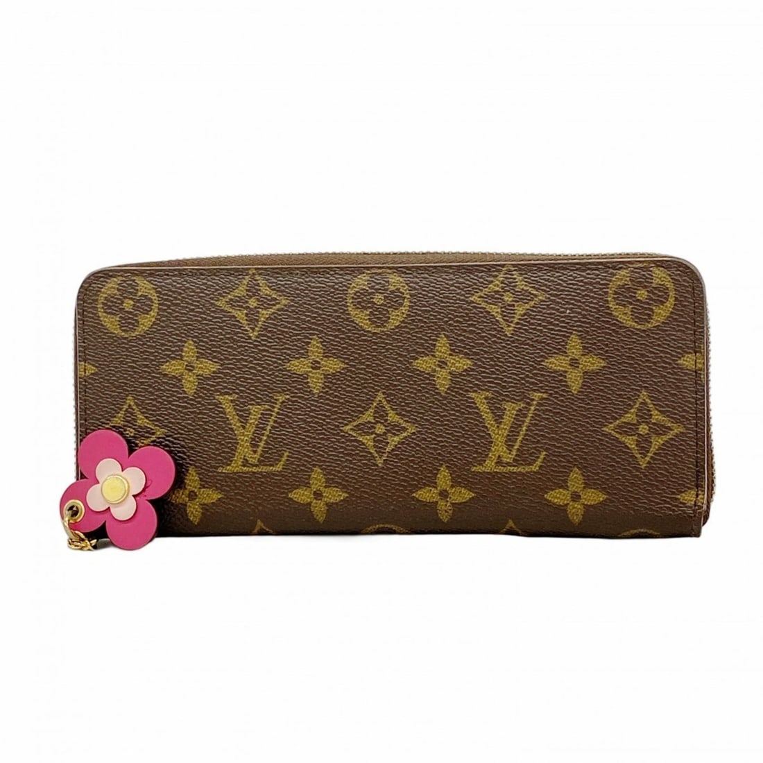 Louis Vuitton Monogram Portefeuille Clemence Long Wallet with Flower Charm M68314 in Brown and Hot: --- Catalog ---Category: SizeSize (HxWxD): 8.5cm x 19.5cm x 2cm / 3.34'' x 7.67'' x 0.78''Category: DesignType: Long wallet (bi-fold)Color: Brown, Hot pinkGender: WomenCategory: GeneralMPN: M68314Bran
