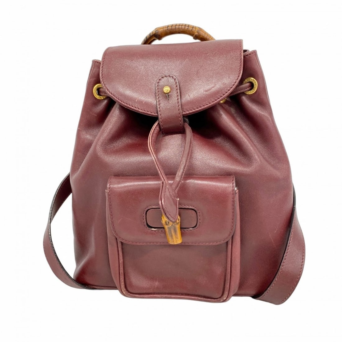 Gucci Bamboo 003 1705 Backpack/Daypack in Bordeaux Leather for Women (1 of 14)