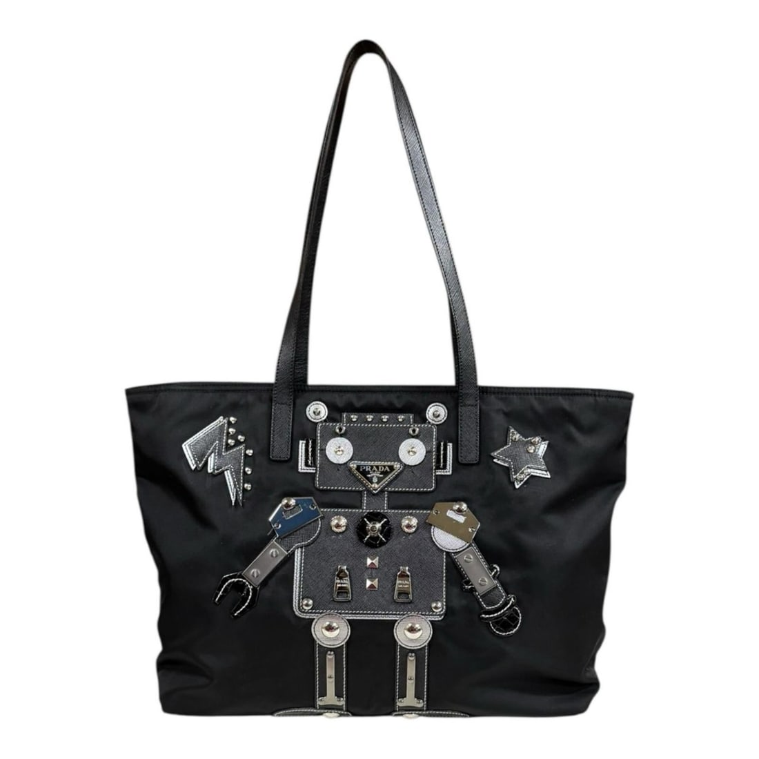 Pre-owned Prada Robot Tote Bag, Nylon 1BG052, Black, Women's: --- Catalog ---Category: SizeSize (HxWxD): 26cm x 34cm x 15cm / 10.23'' x 13.38'' x 5.9''Category: DesignType: Tote bagColor: Black, NeroGender: WomenMaterial: Nylon Category: GeneralBrand: PradaCount