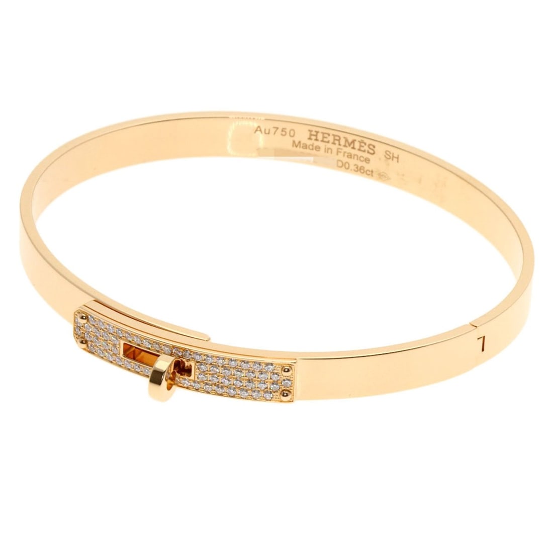 Hermès Kelly Bracelet PM Diamond H110013B 00SH 18K Pink Gold Women's HERMES (1 of 10)