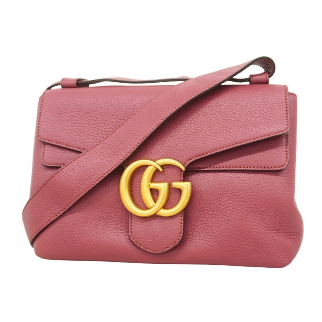 Gucci GG Marmont Shoulder Bag 401173 Leather Pink Women's (1 of 12)