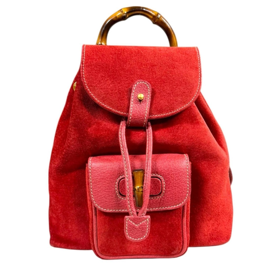 Gucci Bamboo Backpack/Daypack, Suede 003 1705 0030, Women's, Pre-owned (1 of 15)