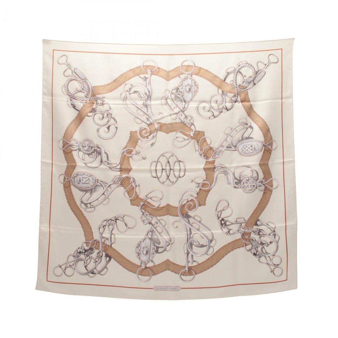 Hermes Hermès Carré 90 Lift Profile Scarf, Silk, Women's, Beige, Multicolor (1 of 12)