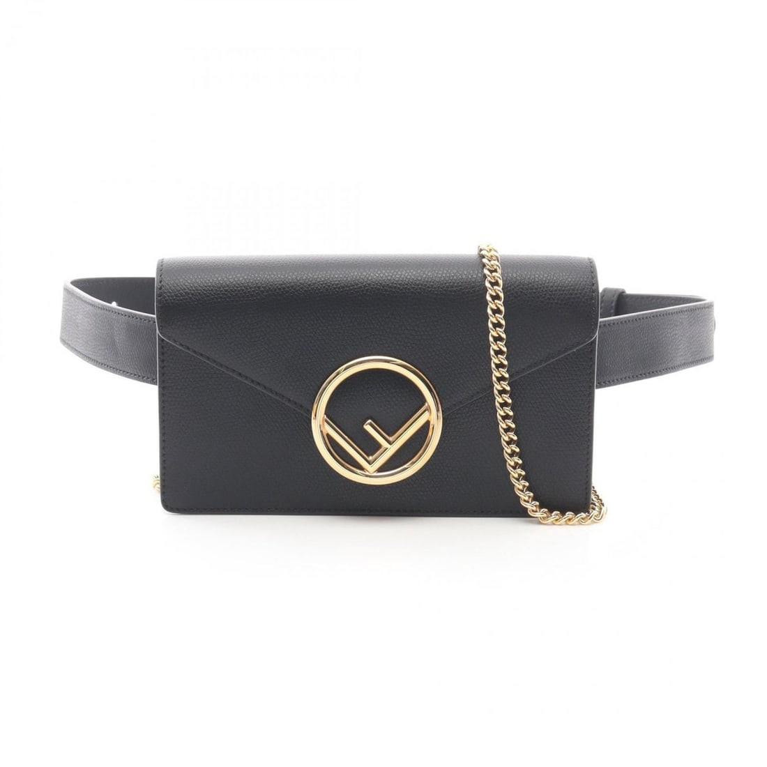 FENDI F is Fendi belt bag, shoulder handbag, leather, women's, black, 8BM005 (1 of 14)