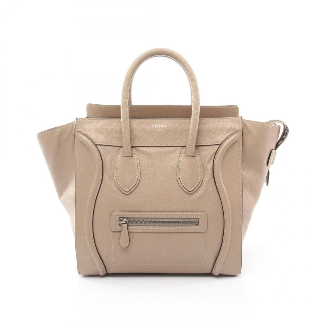 Celine Luggage Mini Shopper Handbag, Leather, Women's, Beige, 165213 (1 of 10)