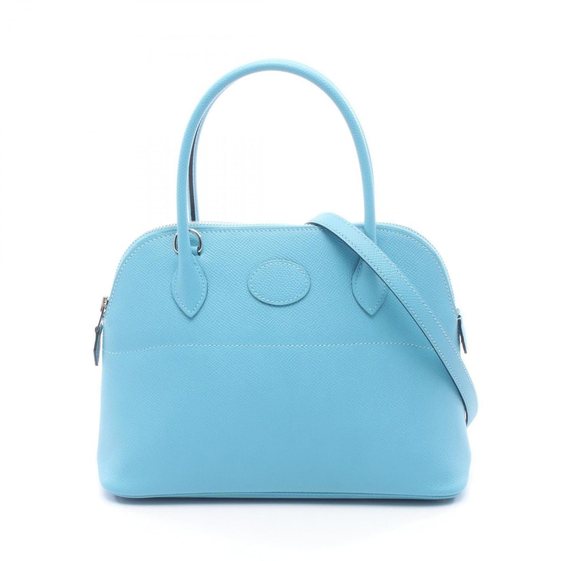 Hermes Hermès Bolide 27 handbag in calfskin leather (cowhide) and Epsom leather. Women's blue.: --- Catalog ---Category: SizeSize (HxWxD): 18.5cm x 26cm x 10cm / 7.28'' x 10.23'' x 3.93''Category: DesignType: HandbagColor: BlueGender: WomenMaterial: Leather Leather/Fur Type: Calfskin, Epsom leat