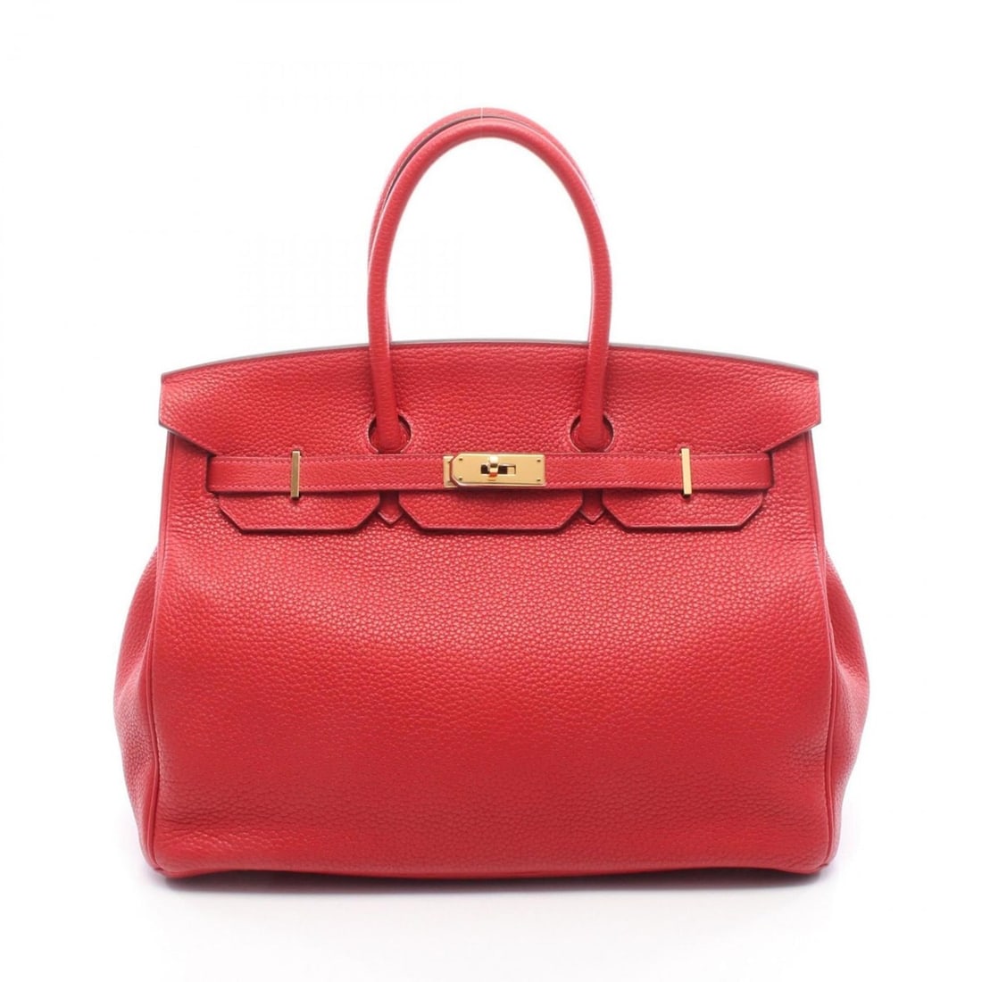 Hermes Hermès Birkin 35 Handbag in Taurillon Clemence Leather, Red, Women's, 025791CC (1 of 9)