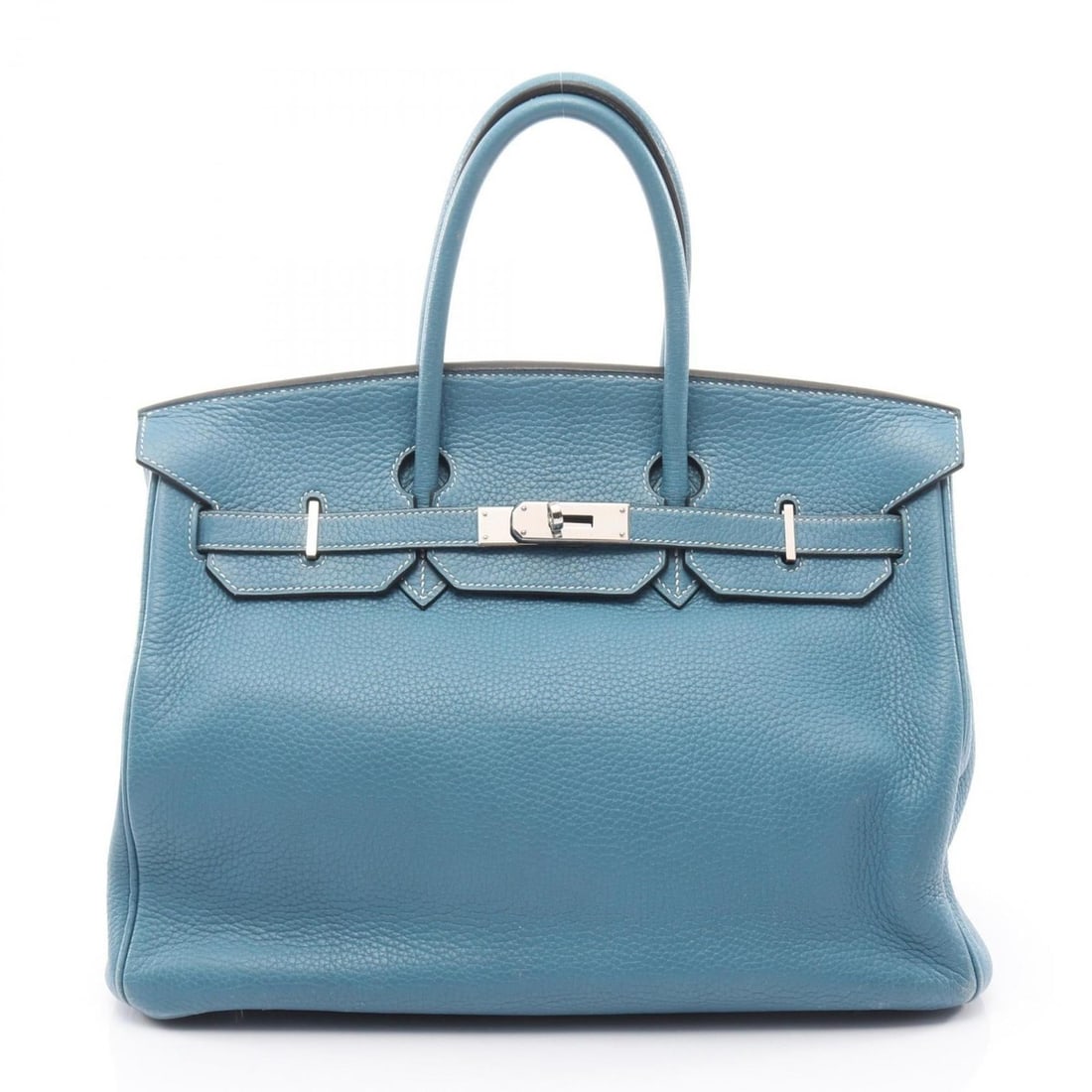 Hermes Hermès Birkin 35 handbag in Taurillon Clemence leather, blue, for women (1 of 15)