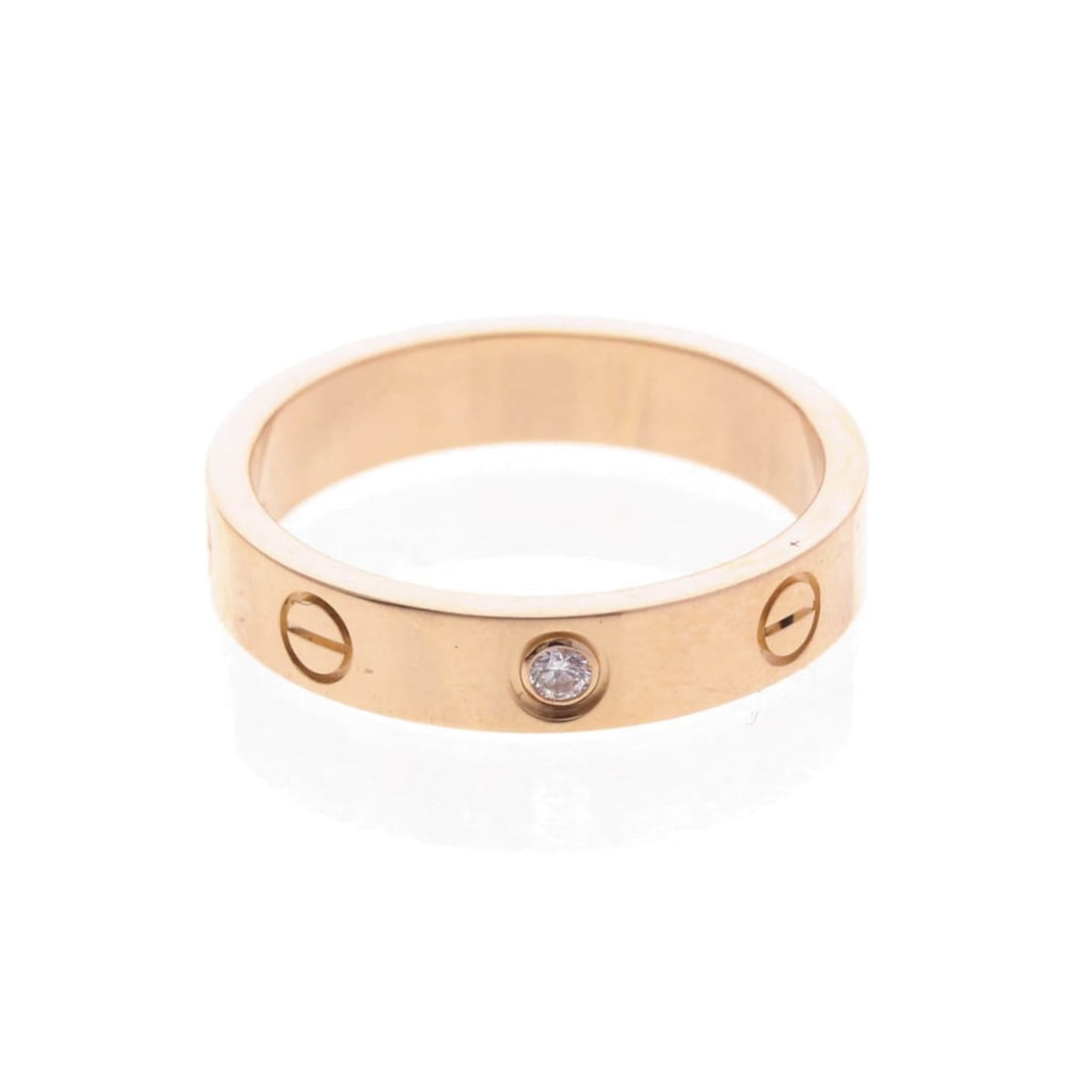 Cartier Mini Love Ring 1P Diamond Pink Gold (18K) Fashion Diamond Band Ring Pink Gold (1 of 13)