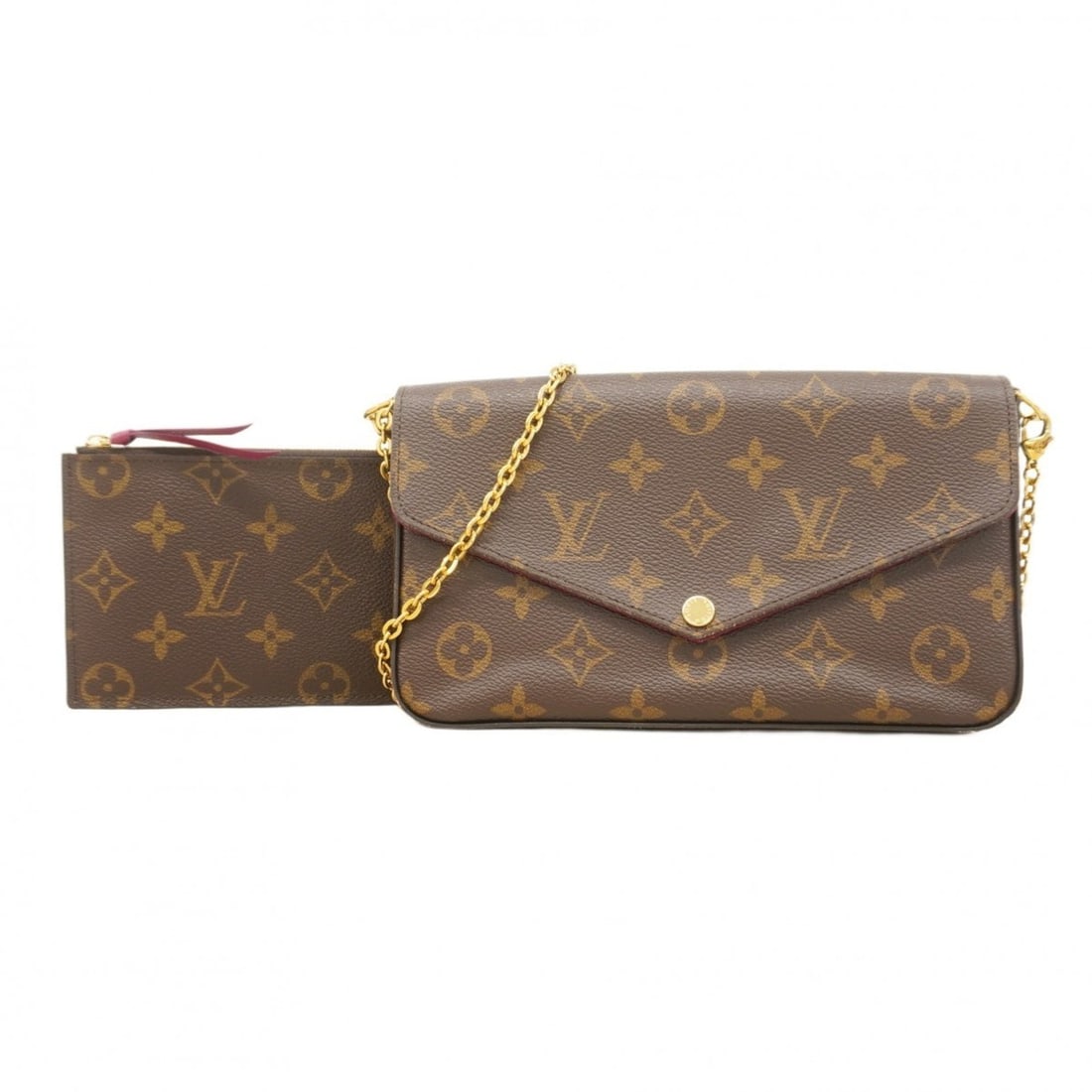 Louis Vuitton Monogram Pochette Felicie Shoulder Wallet M61276 Brown Women's (1 of 18)