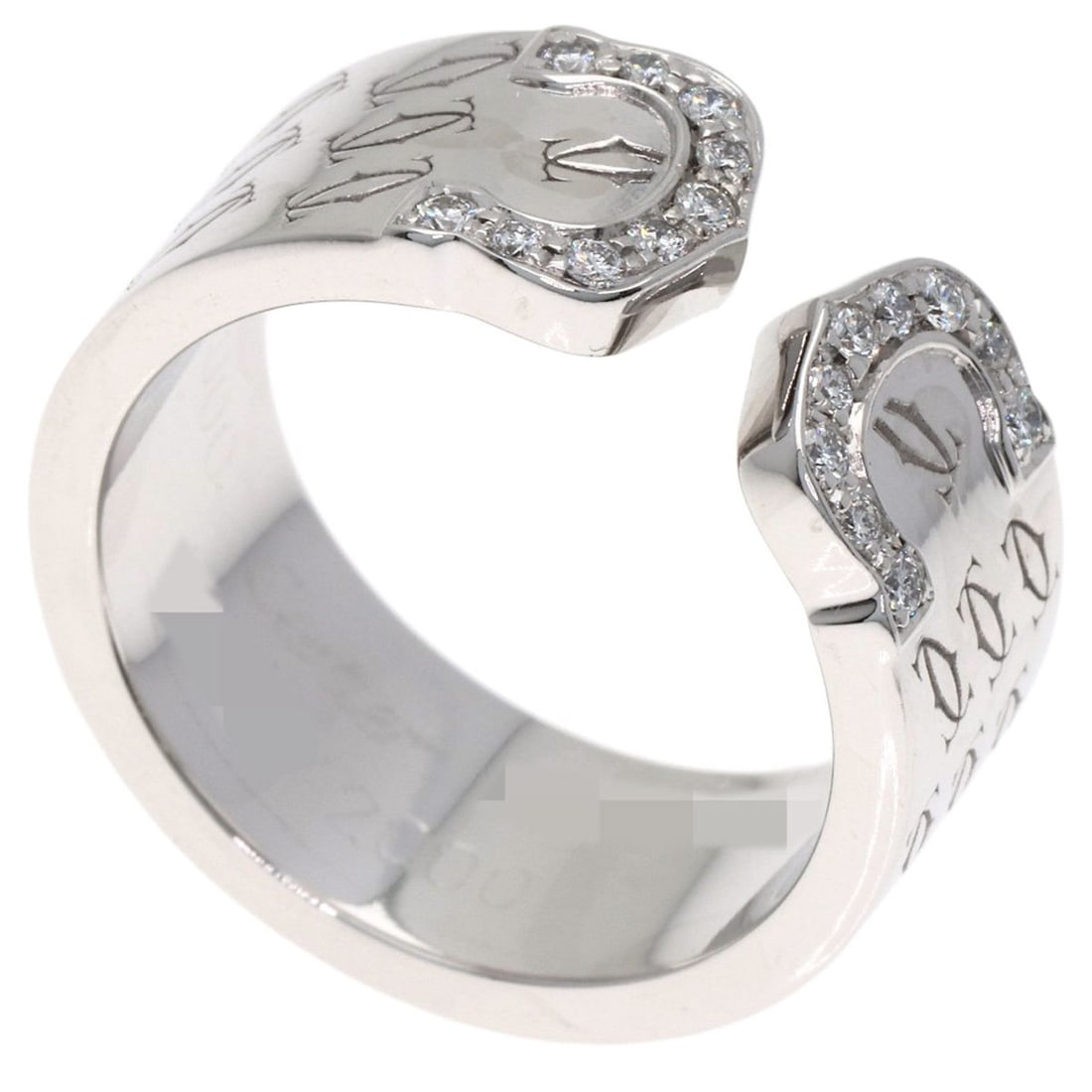 Cartier C2 Ring with Diamonds, 2000 Christmas Limited Edition, #49, 18K White Gold, Women's, CARTIER (1 of 12)