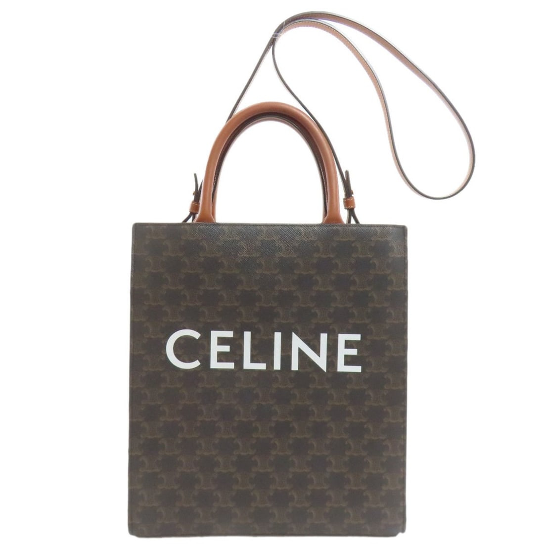 Celine Vertical Cabas Triomphe 2-Way Handbag PVC Women's CELINE (1 of 20)