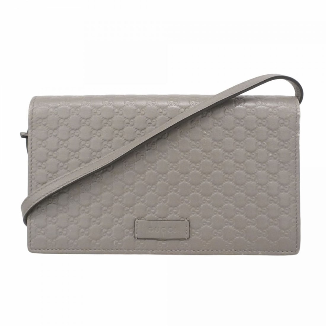 Gucci Micro Guccissima Wallet 466507, Gray Leather, Women's, P2380370 (1 of 18)