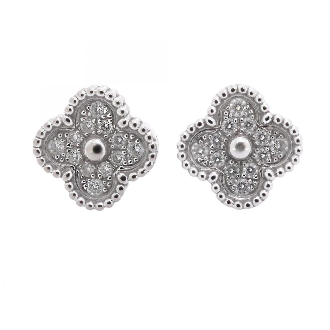 Van Cleef & Arpels Sweet Alhambra Earrings in 18K White Gold with Diamonds for Women, P2317259 (1 of 16)