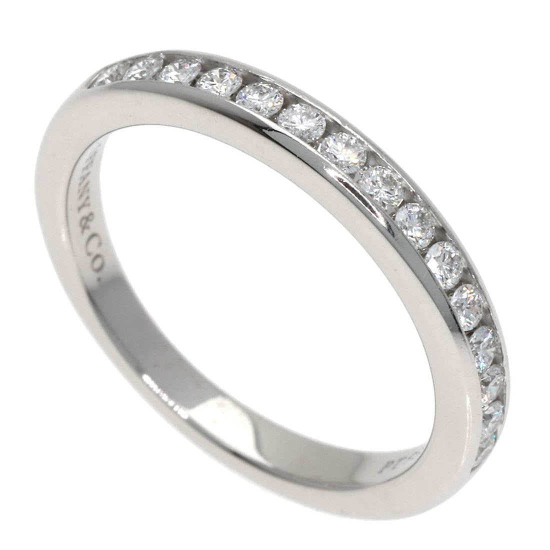 Tiffany Channel Setting Half Circle Diamond Ring in Platinum PT950 for Women. TIFFANY & Co. (1 of 11)
