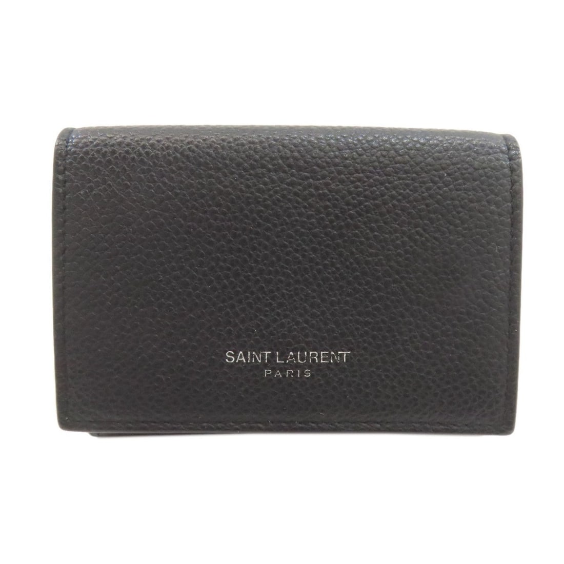 Saint Laurent tri-fold wallet, bi-fold leather, women's, SAINT LAURENT: --- Catalog ---Category: SizeSize (HxWxD): 7cm x 9.5cm x 2.5cm / 2.75'' x 3.74'' x 0.98''Category: DesignType: Wallet (tri-fold)Color: BlackGender: WomenClosure: Button, Snap fastenerMaterial: Leather