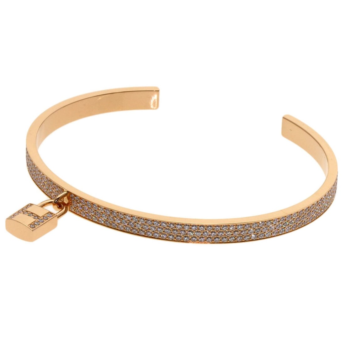 Hermes Hermès Kelly Crochet Full Diamond ST Size Bracelet in 18K Pink Gold for Women (1 of 11)