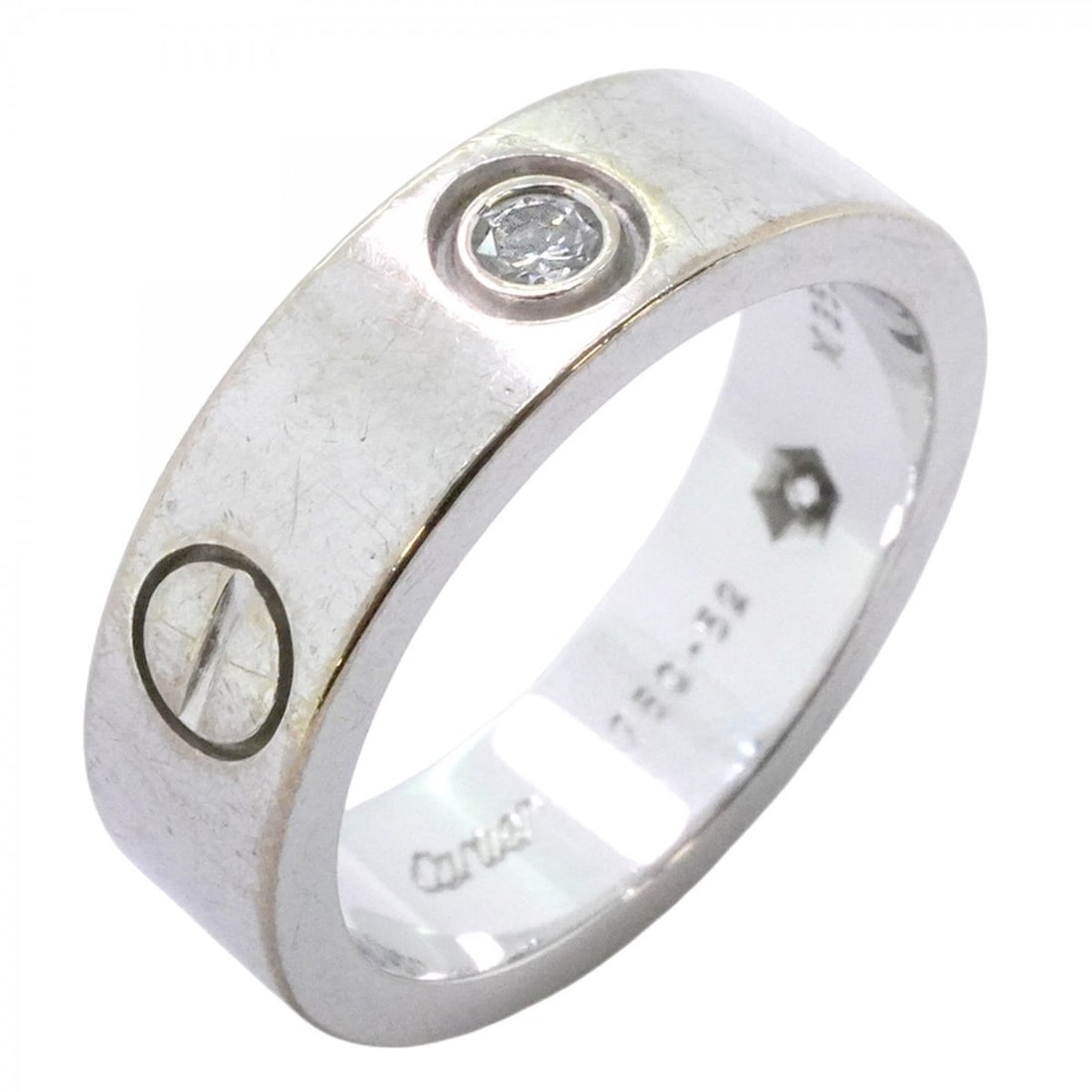 Cartier Love 3PD Ring, 18K White Gold with Diamonds, #52, Women's, P2168383: --- Catalog ---Category: SizeUS Size: 6.5Brand Size: 52Category: DesignType: Band ringStone: DiamondGender: WomenMaterial: White gold (18K)Category: GeneralBrand: Cartier--- Item List ---Section: Cond