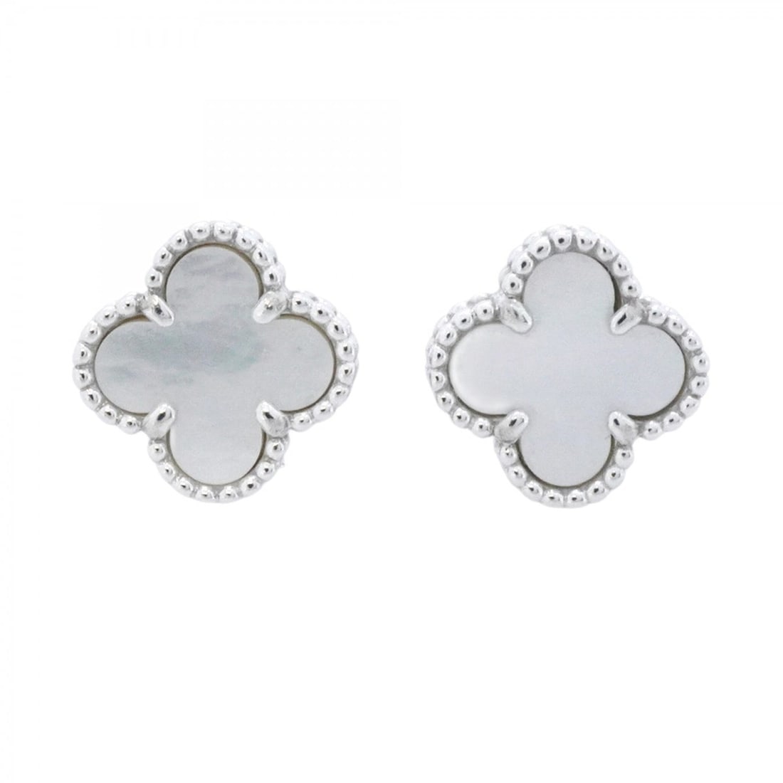 Van Cleef & Arpels Sweet Alhambra Earrings in 18K White Gold with Mother-of-Pearl for Women (1 of 10)