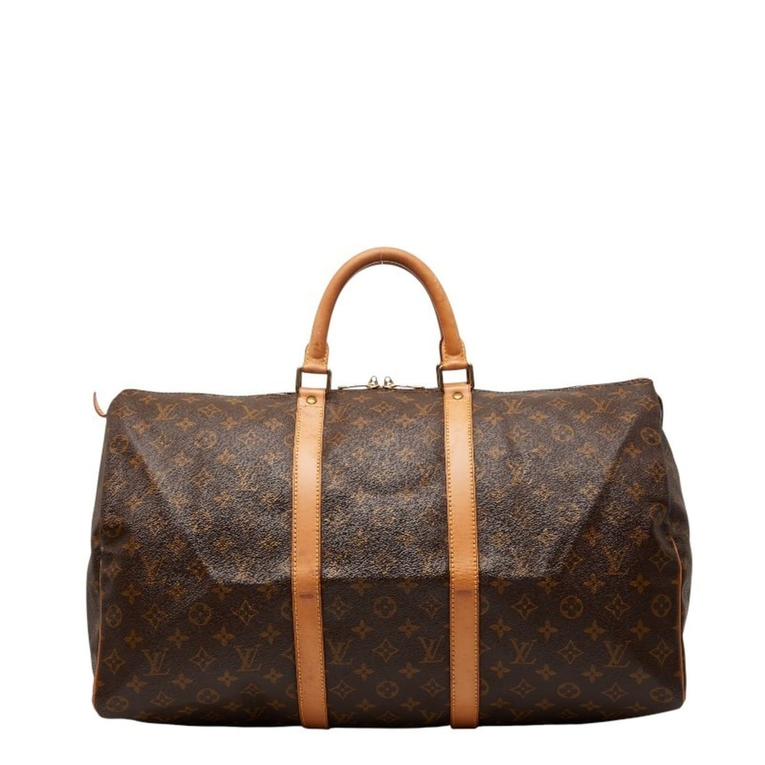 Louis Vuitton Monogram Keepall 50 Boston Travel Bag M41426 Brown Leather Women's LOUIS VUITTON (1 of 15)