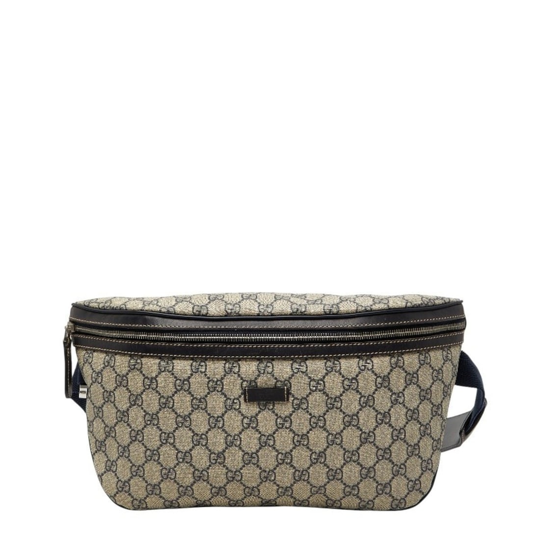 Gucci GG Supreme Body Bag/Waist Bag 211110 Beige Navy Leather Men's GUCCI: --- Catalog ---Category: SizeSize (HxWxD): 21cm x 37cm x 1.5cm / 8.26'' x 14.56'' x 0.59''Category: DesignType: Sling bagColor: Beige, NavyGender: MenMaterial: PVC , Leather Category: GeneralMPN: 2111